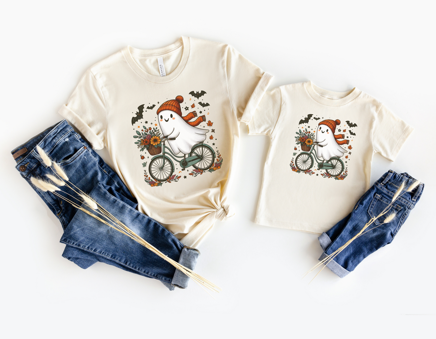 Biking Ghost- Mama & Kids Shirt