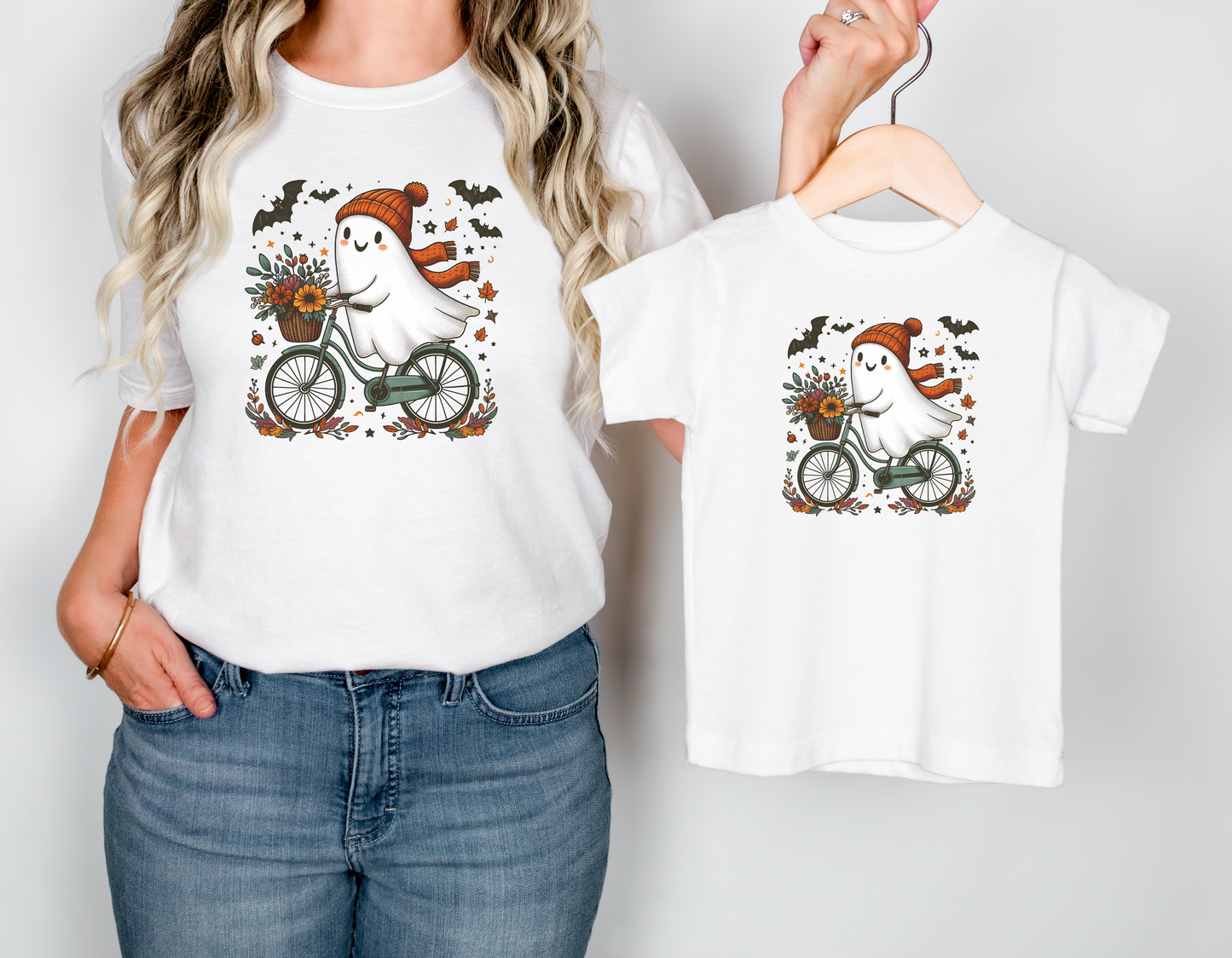 Biking Ghost- Mama & Kids Shirt