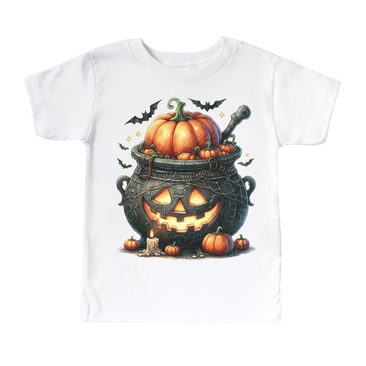 Cute Pumpkin Bat Halloween Shirt - Kids