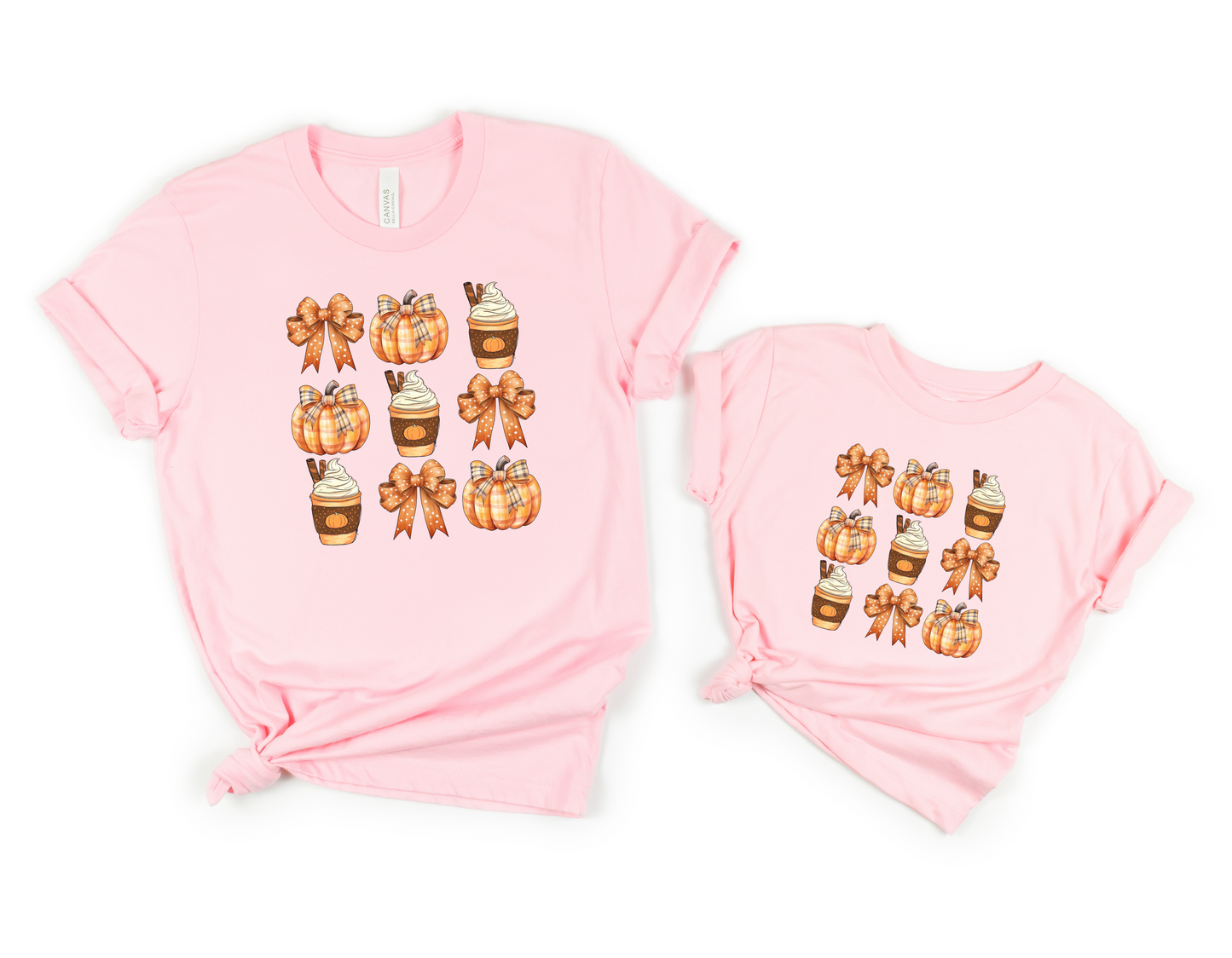 Fall Orange Pumpkins - Mama & Kids Shirt