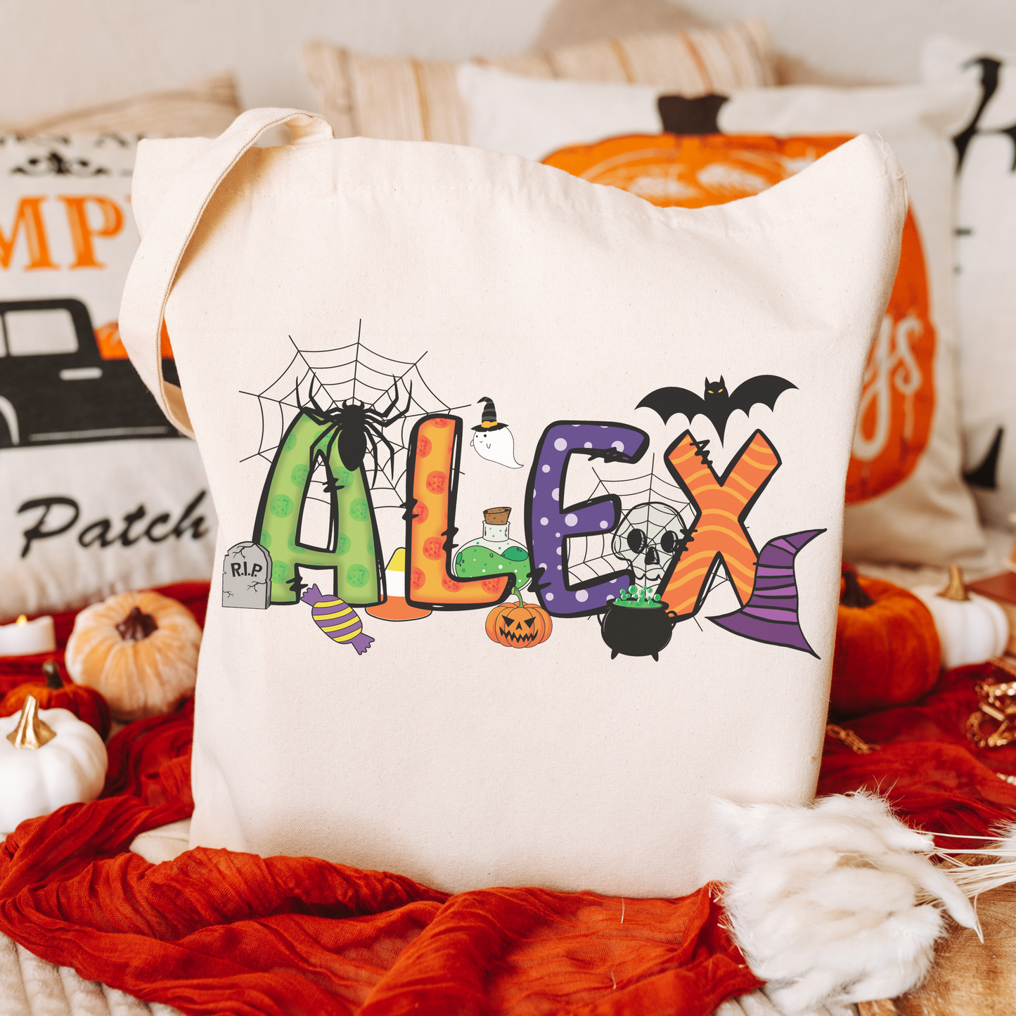 Personalized Halloween Trick of Treat Bag - Kids Name 1