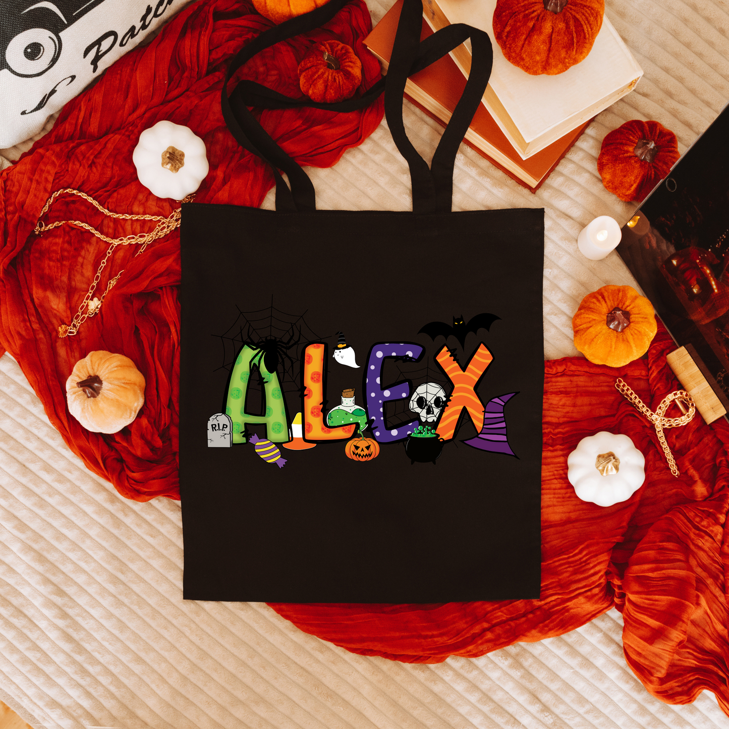 Personalized Halloween Trick of Treat Bag - Kids Name 1