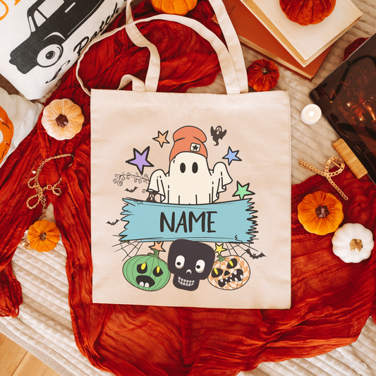 Personalized Halloween Trick of Treat Bags - Ghost