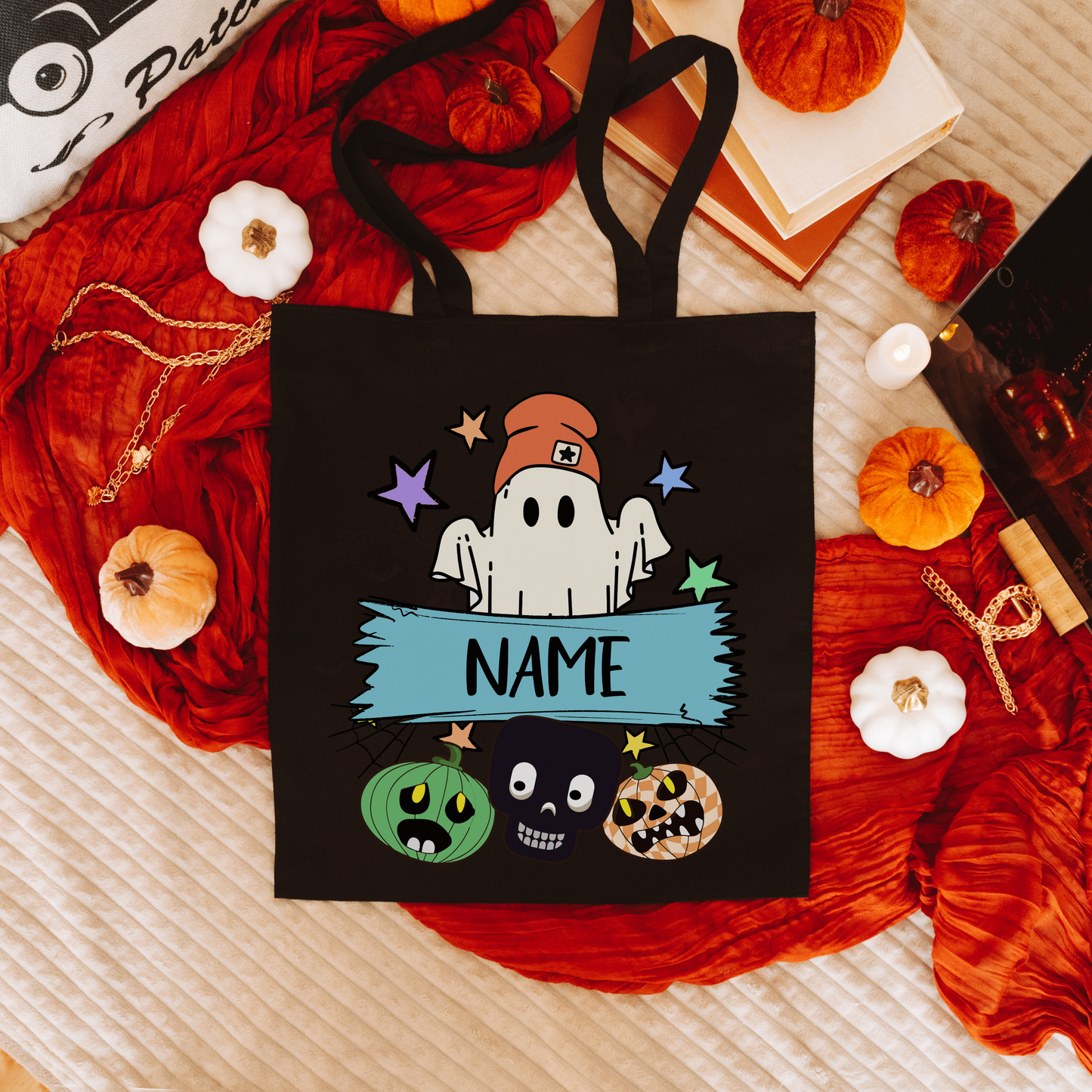 Personalized Halloween Trick of Treat Bags - Ghost