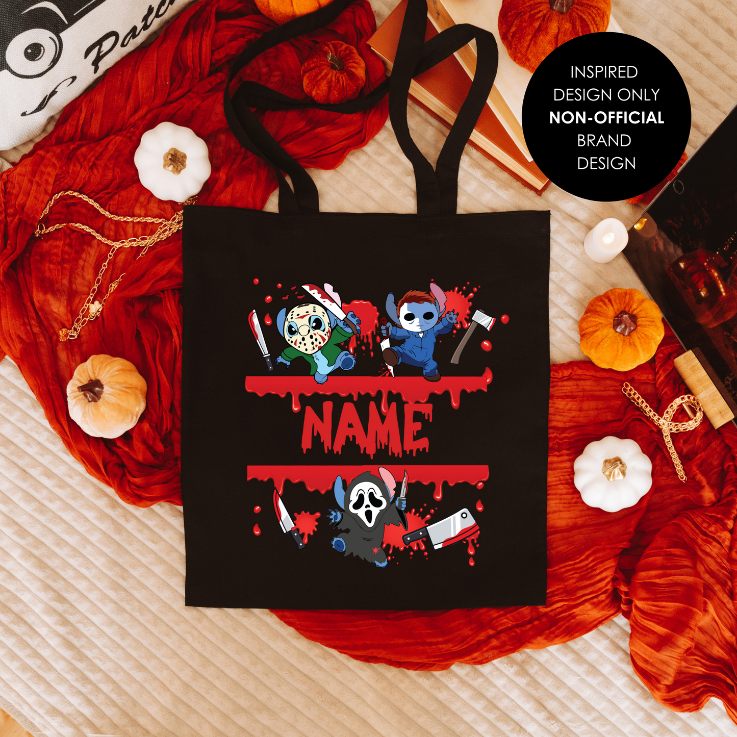 Personalized Halloween Trick of Treat Bag - Scary Movies