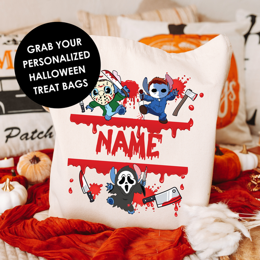 Personalized Halloween Trick of Treat Bag - Scary Movies