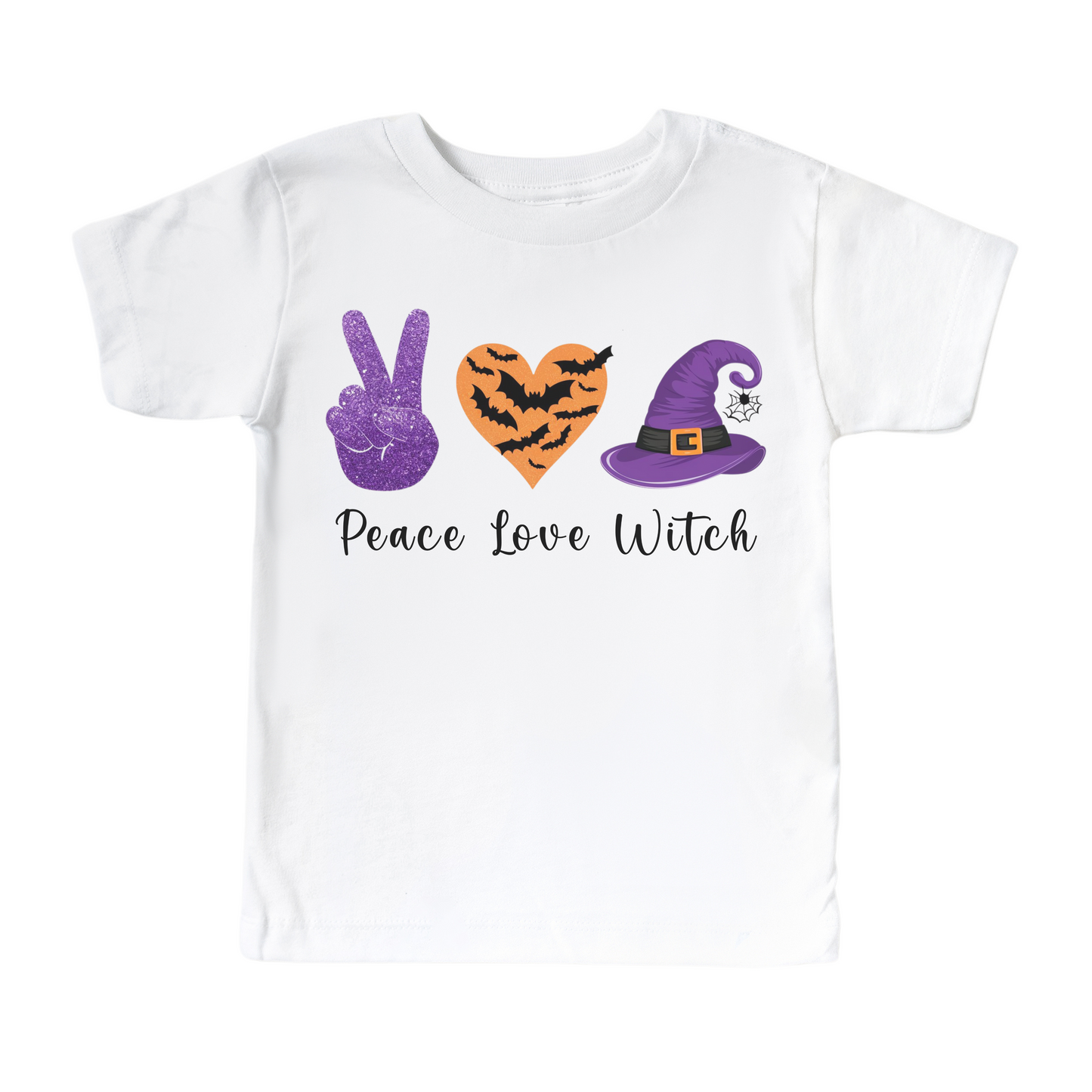 Peace Love Witch Halloween Shirt - Kids