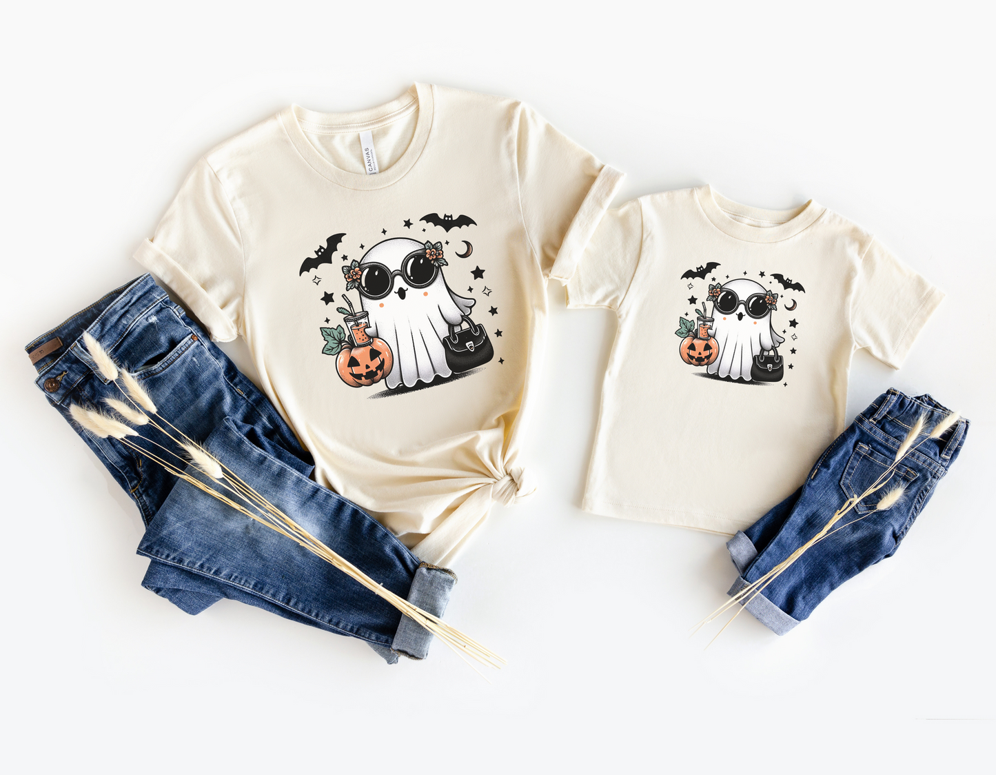 Sun glassed Ghost Pumpkin - Mama & Kids Shirt